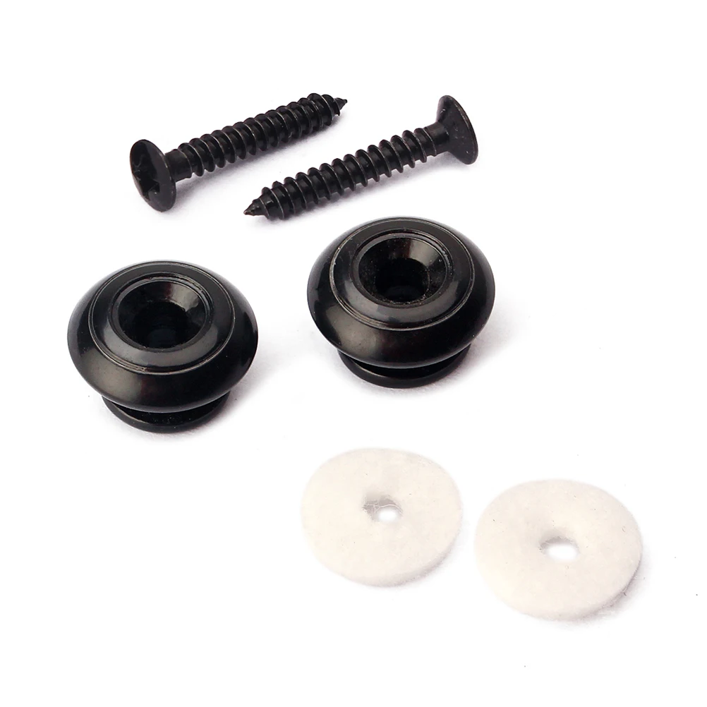 

2 Pcs Mushroom Diced Guitar Strap Attachment Metal Lock Button Fastener Mushrooms Head Buckle