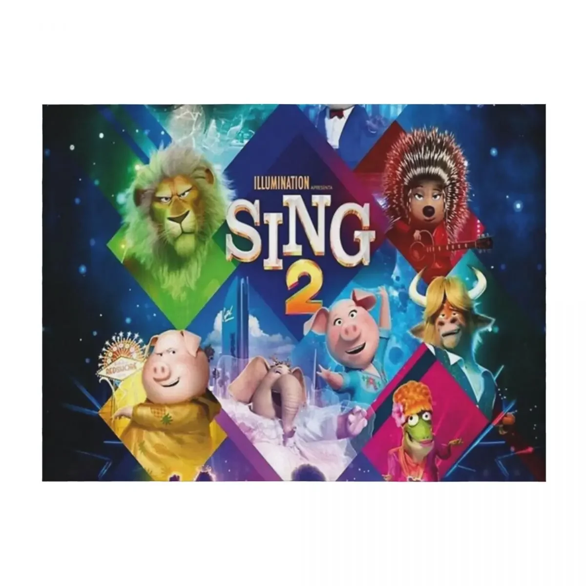 

Movie Sing 2 Throw Blanket Plaid Custom Picnic Decorative Throw Blankets