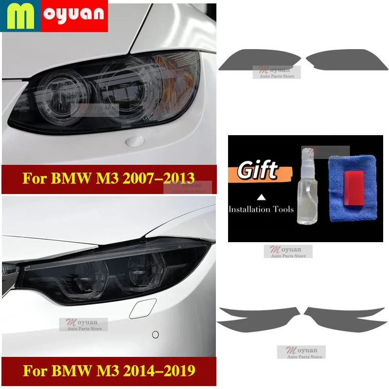 

For BMW M3 201E90 E92 E93 F80 2007-2013 2014-2019 Pcs M Performance Car Headlight Protective Film Front TPU Sticker