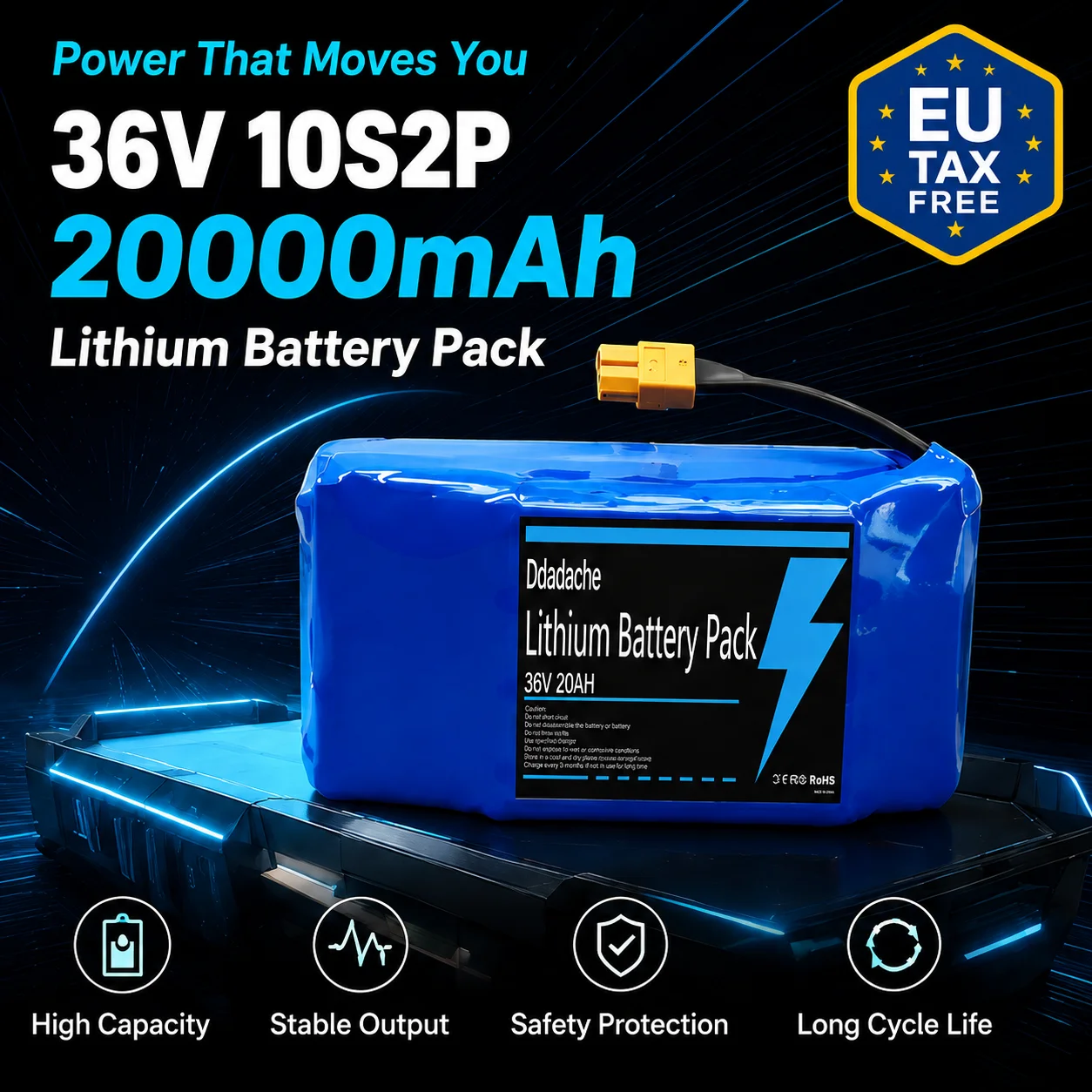 36V 20000mAh 10S2P Lithium-Ionen-Akku für Elektroroller mit 18650 42V Auto-Balancing