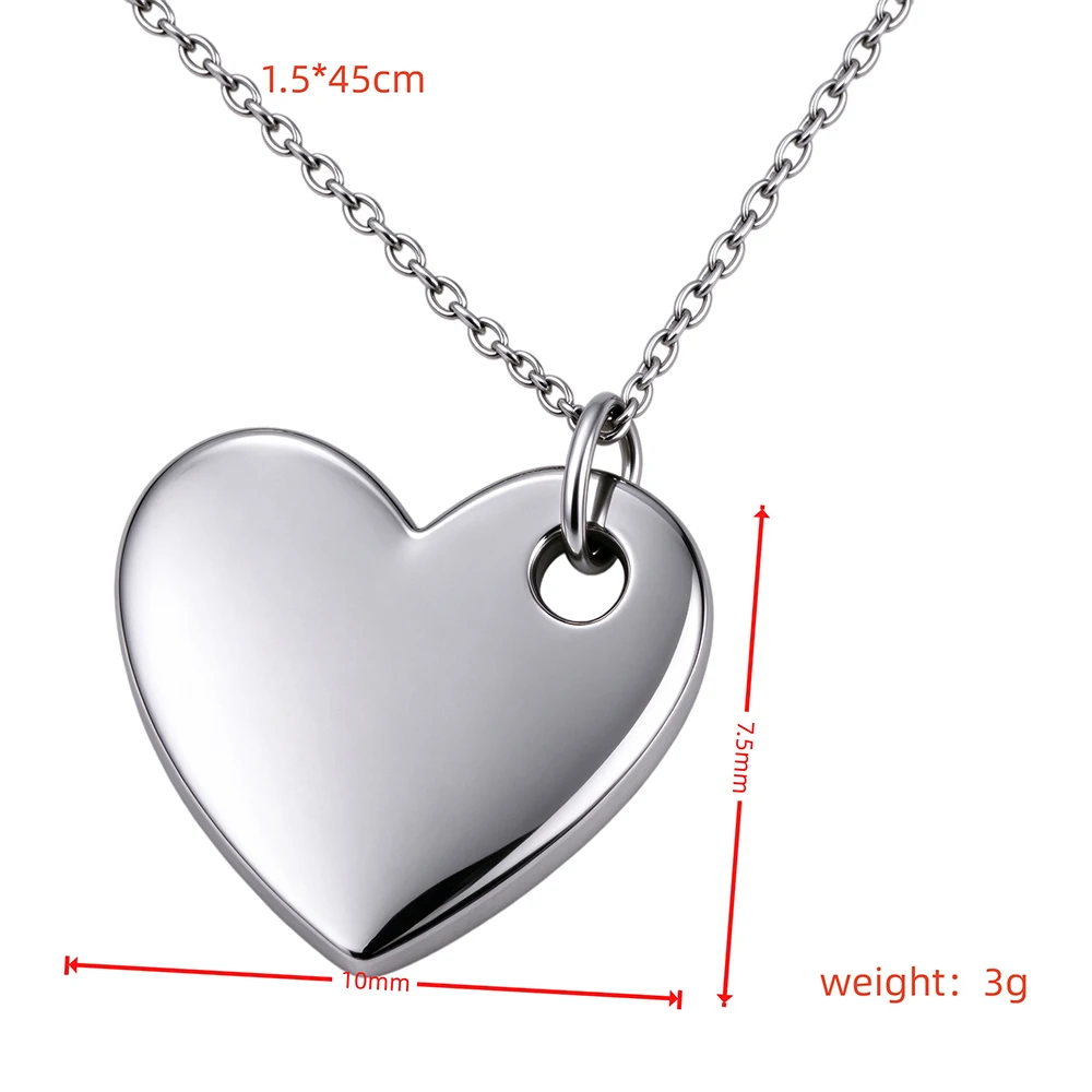 Fnixtar 10pcs Small Heart Pendant Necklace DIY Love Shape Charms Necklaces Jewelry Accessories Wholesale