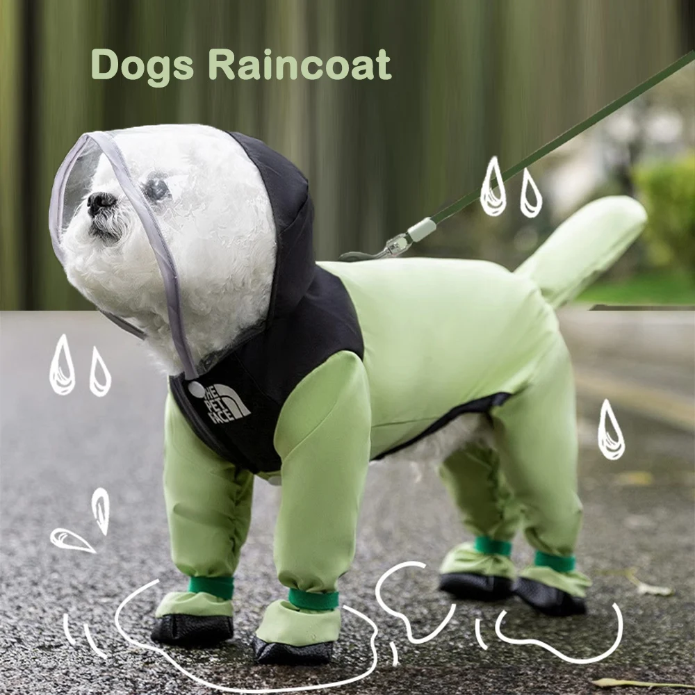 

Pet Dog Raincoat Waterproof Waterproof with Transparent Hooded Jumpsuit Dog Clothing Clothes for Dogs Cats Jacket Dog Costume