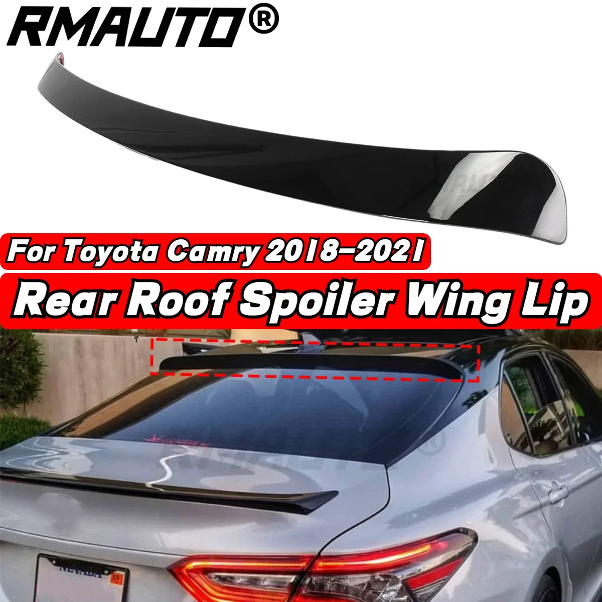 

RMAUTO Carbon Fiber Roof Spoiler Rear Window Wing Lip Rear Roof Top Spoiler Body Kit For Toyota Camry 2018-2021 Car Accessories