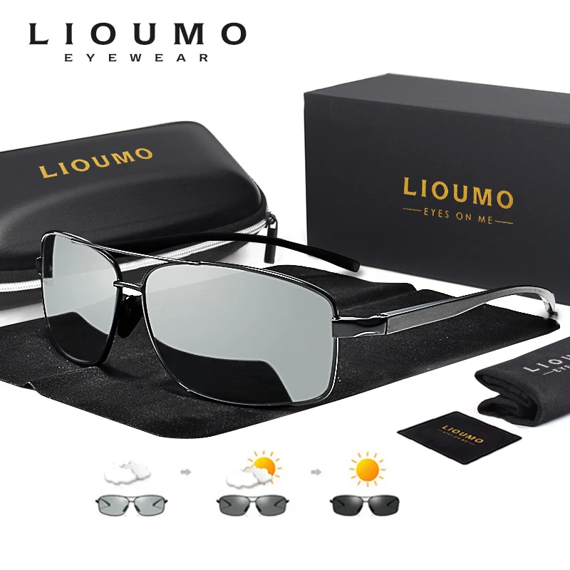 LIOUMO Top Photochrome Sonnenbrille Männer Frauen Polarisierte Chameleon Gläser Schutzbrillen Anti-glare Sonnenbrille zonnebril heren