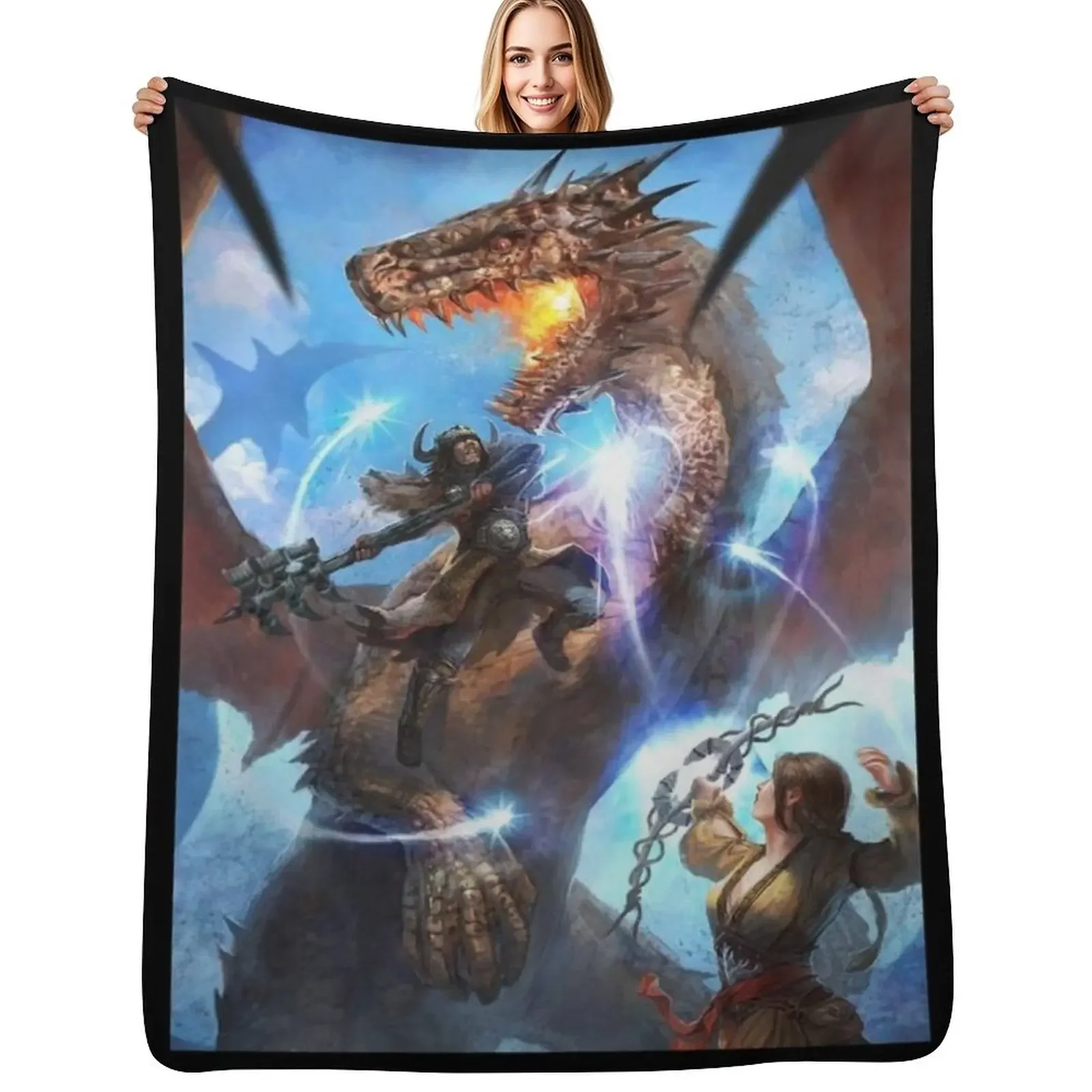 بطانية رمي Dragons Dogma 2 للأريكة، بطانيات شعر سياحية لبطانية السرير #1