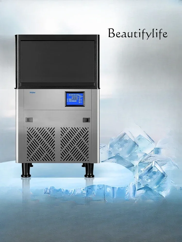 Commercial Large Square Ice Machine Small Large Capacity Milk Tea Shop Automatic Ice Maker