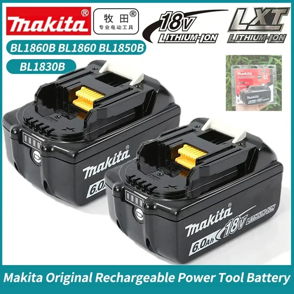 

Original Makita 18V 6.0Ah Lithium ion Battery,For Power Tool LXT BL1860B BL1860 BL1850 Replacement Rechargeable Battery