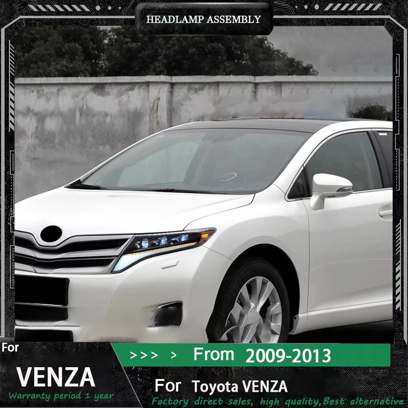 

LED Headlight Assembly for Toyota Venza 2009-2013 modified Front lamp with Lens Stream Turn Signal Low high beam DRL