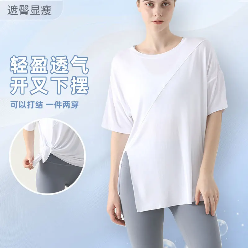 

Women Breathable Quick-dry Running T-shirt Summer Short-sleeve Round Neck Yoga Tops Loose Fitness Sportswear Gym Workout Shirts