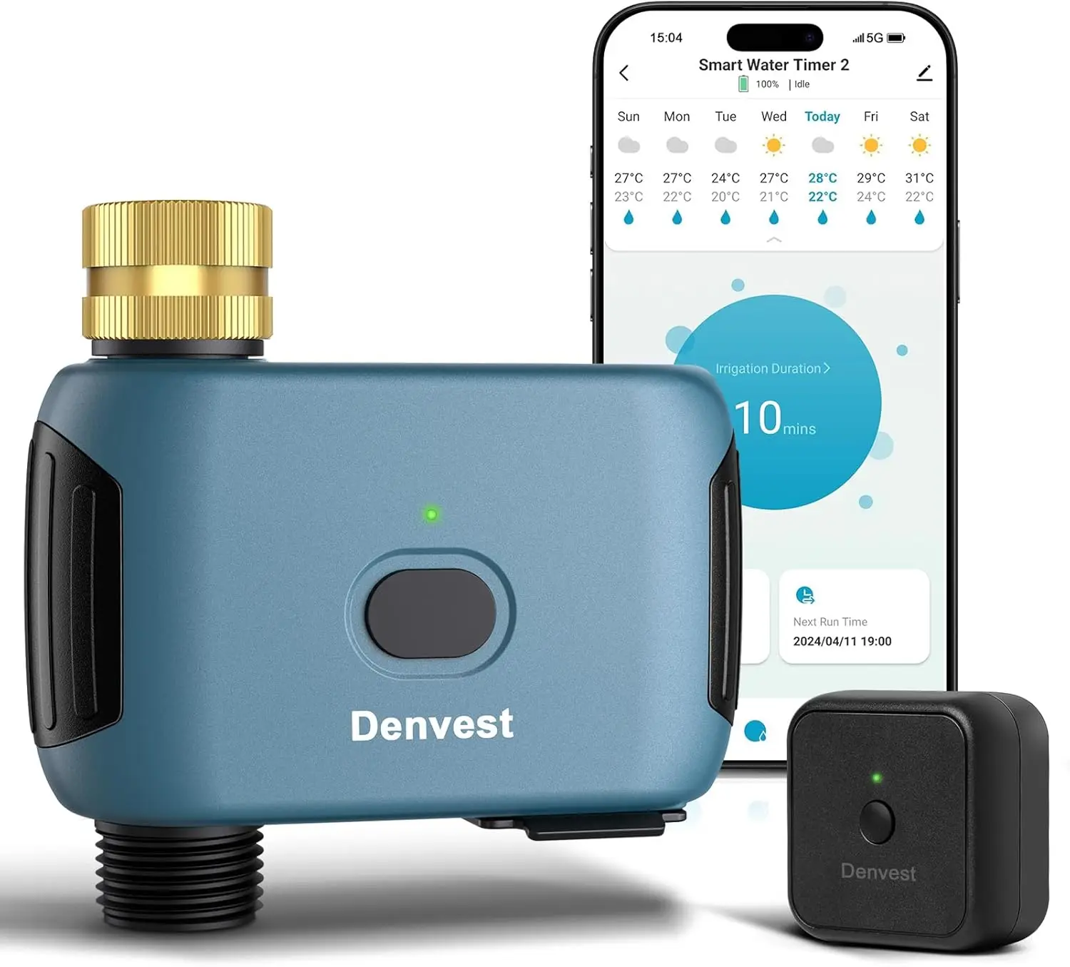 

WiFi Smart Water Timer with Brass Inlet, 1-Zone Garden Sprinkler, Up to 20 Schedules, APP & Voice Control, Alexa Compatible