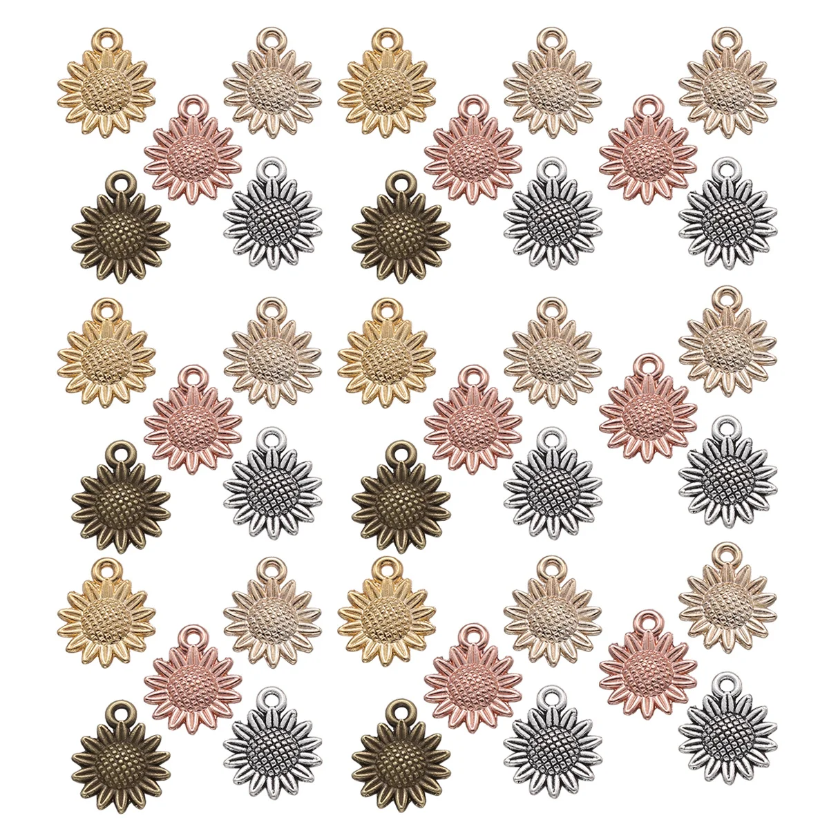 

100Pcs Alloy Sunflower Shape Pendant Charms DIY Jewelry Making Bracelet Necklace Accessories Alloy Pendant Charm