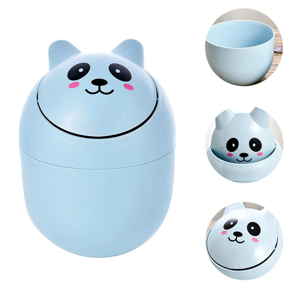 

Desktop Trash Can Small Storage Bins Multi functional Mini Office Pink Garbage Case ABS Flips Cover Home Office Supplies