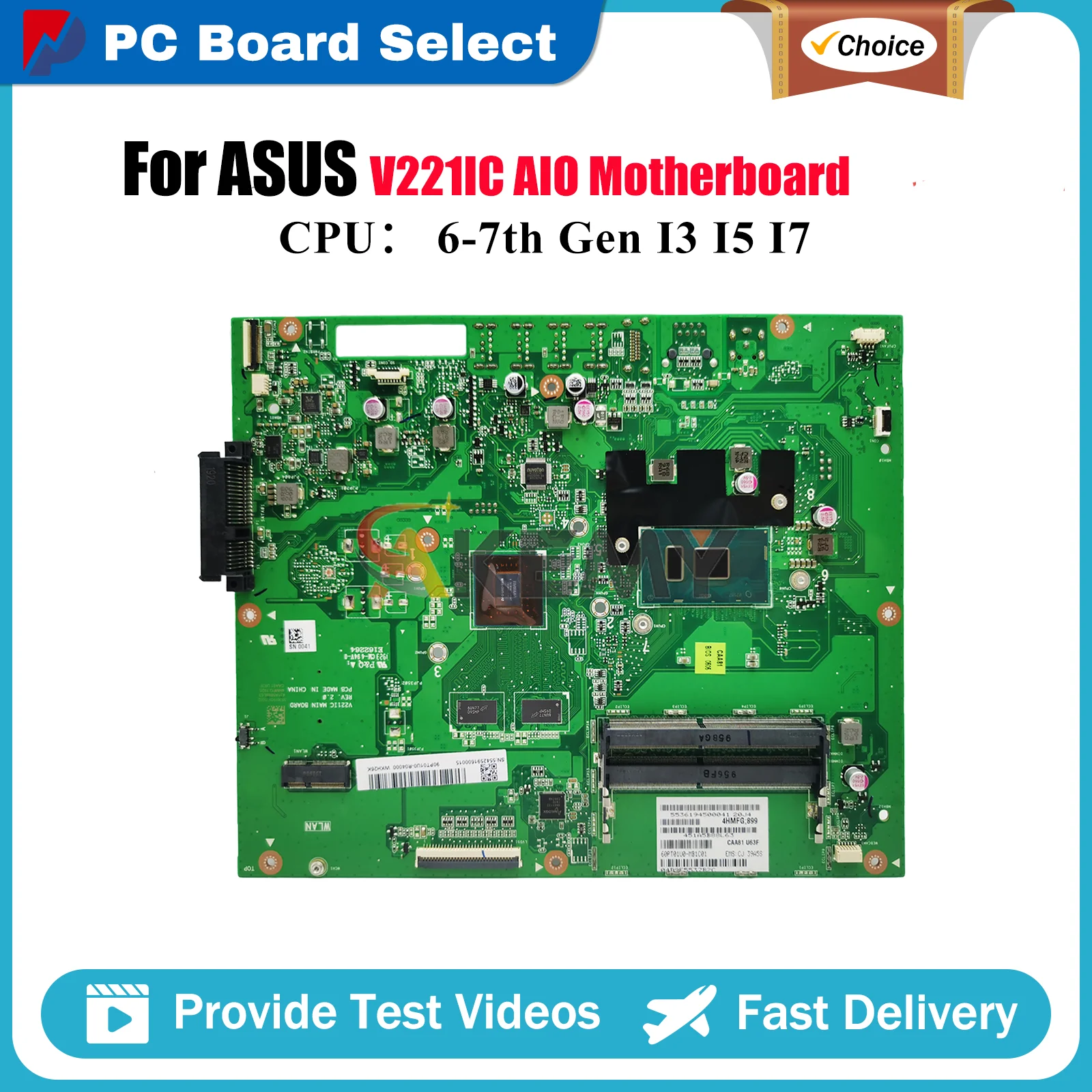 

V221IC Motherboard For ASUS Vivo AiO V221ID V221I V221IC Mainboard With I3 I5 I7 CPU 100% tests OK fast shipping High quality