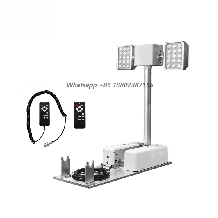 dc powered flood lights for high mast tower light 12 meter 12m 12v 2kw car roof led light tower portable 1000W mobile 24votes