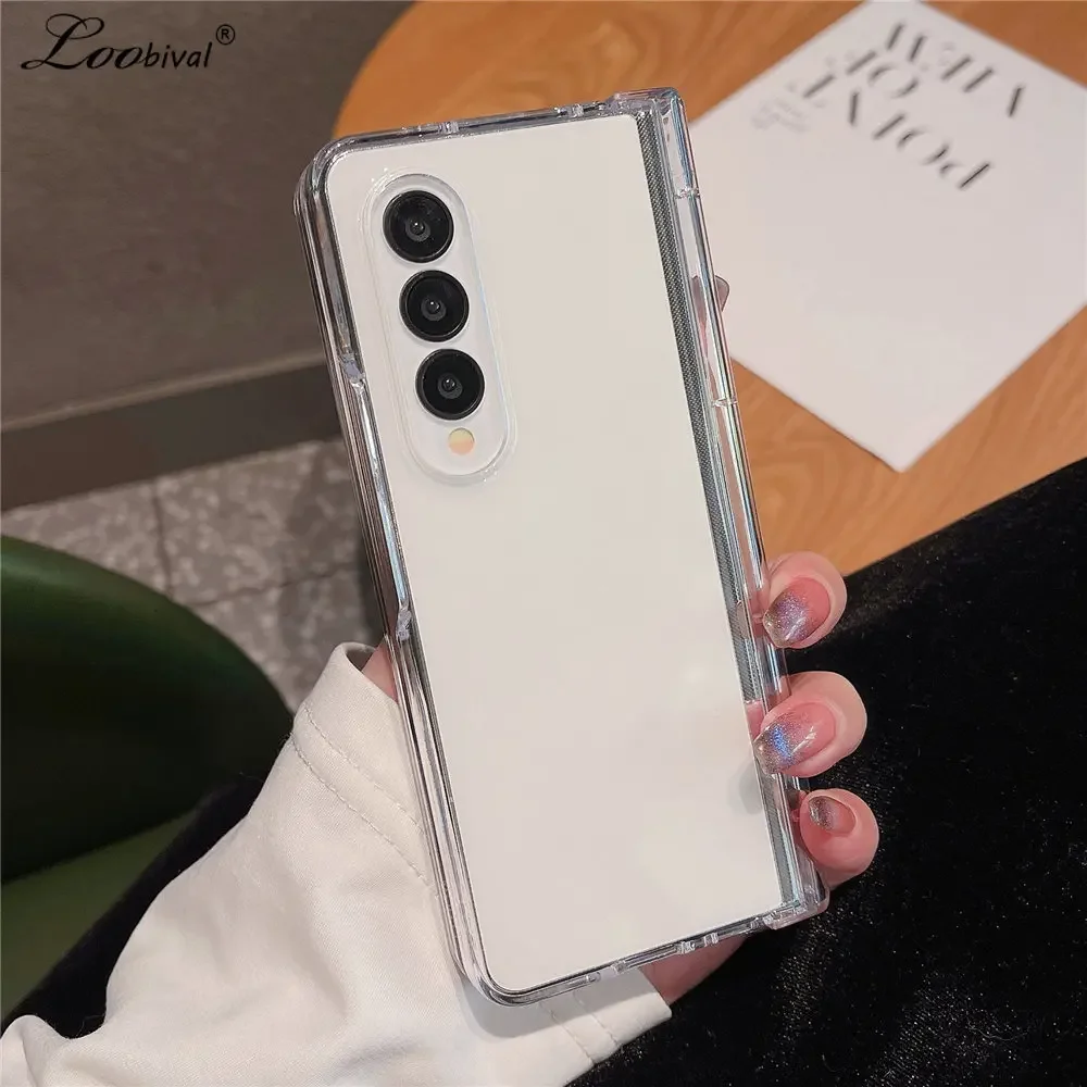 for Samsung Z Fold5 Transparent Acrylic Case for Samsung Galaxy Z Fold 5 4 3 6 fold4 ZFold Full Protector Hard Shockproof Cover