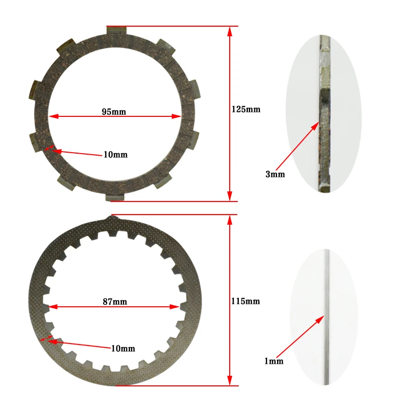 Motorcycle Engine Clutch Disc Follower 250cc Friction for DT230 MT250 HJ250H 2T