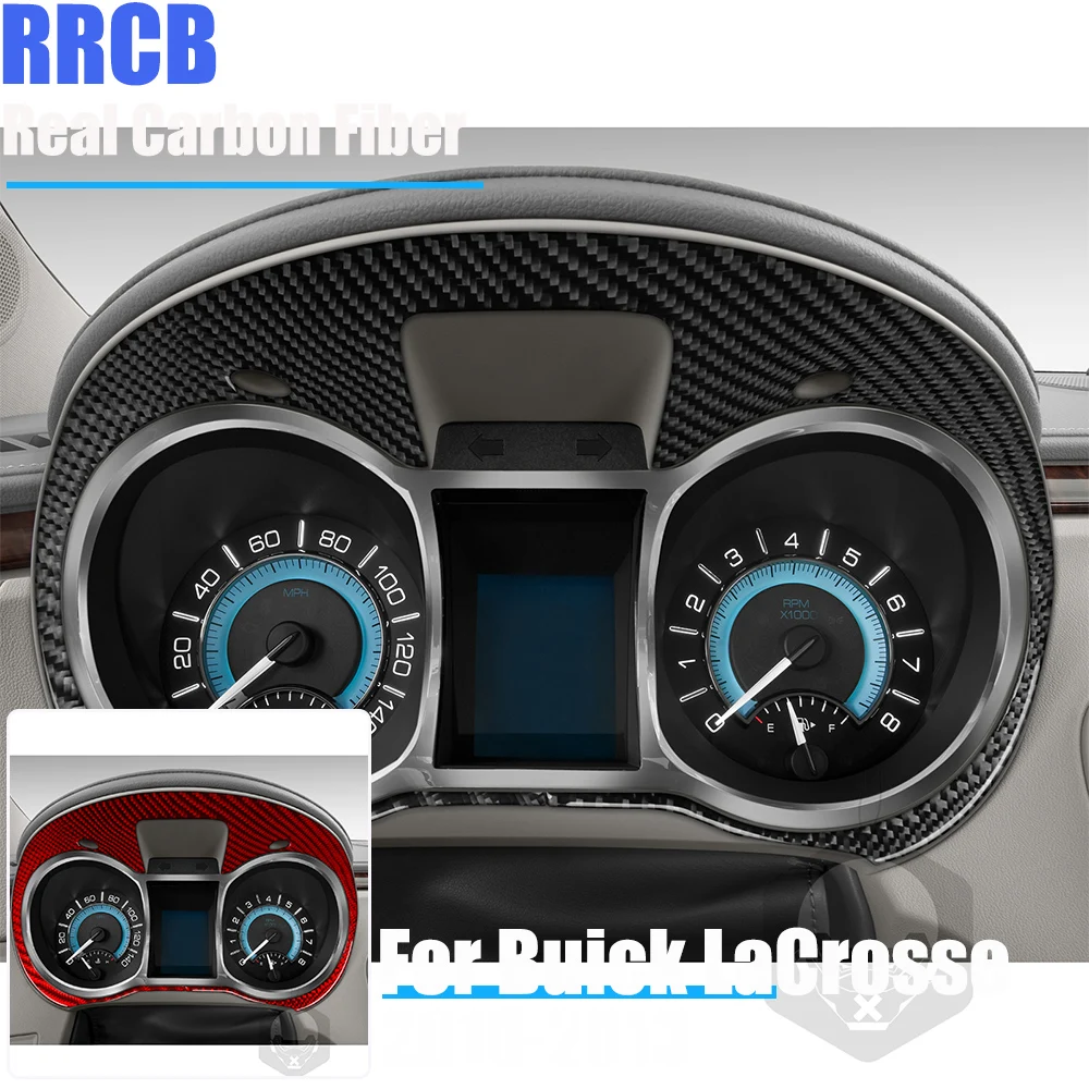 For Buick LaCrosse CX CXL CXS 2010 2011 2012 2013 Flexible Real Carbon Fiber Speedometer Surround Overlay Trim
