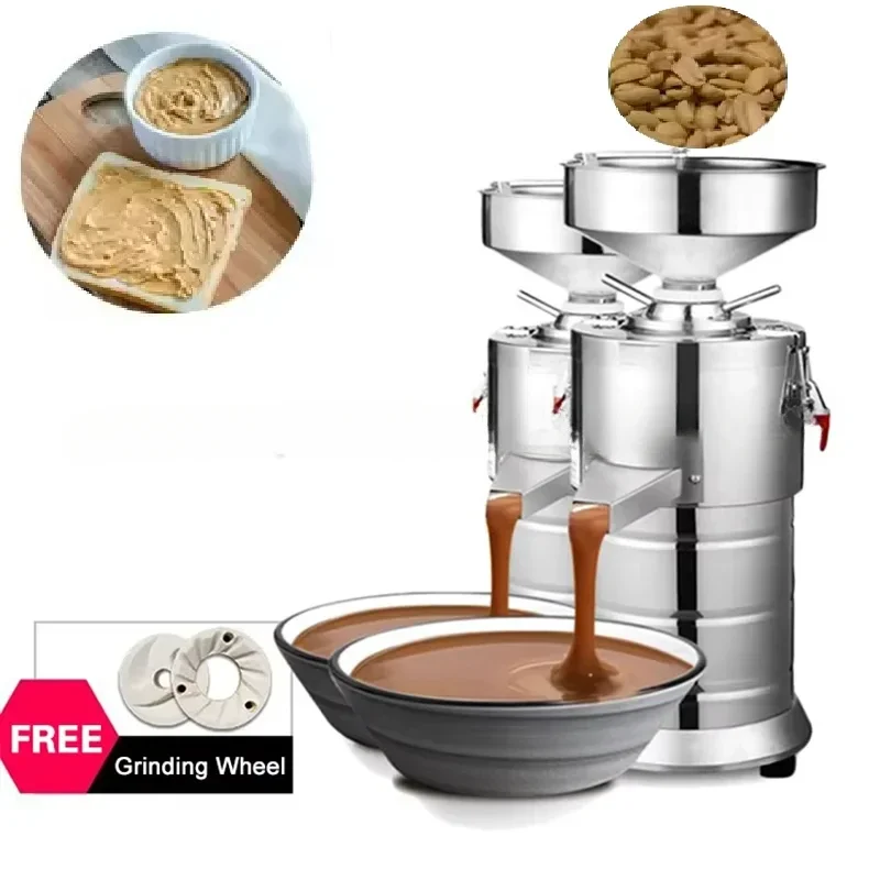 Commercial Electric Peanut Butter Maker Automatic Walnuts Sesame Colloid Mill Making Pulping hine Almond Nuts Grinder