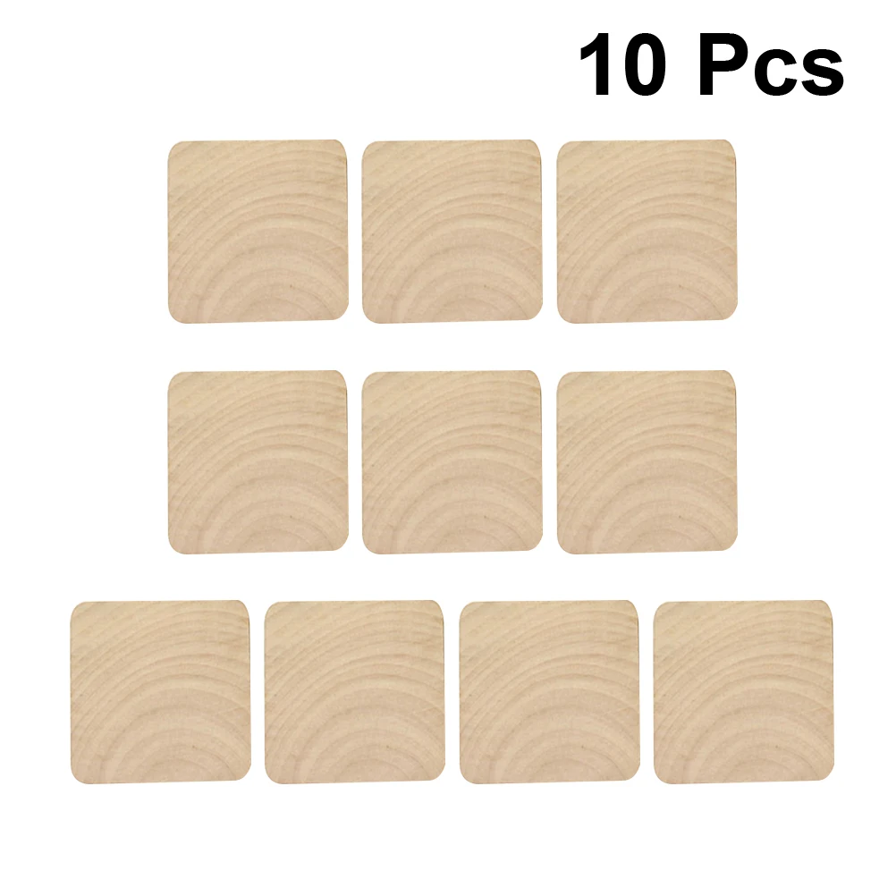 

10pcs 4X4X1.2Cm Wooden Stamp Base Smooth Unfinished Wood Blocks For Diy Crafts Making Christmas Wedding Decorations Diy Wood
