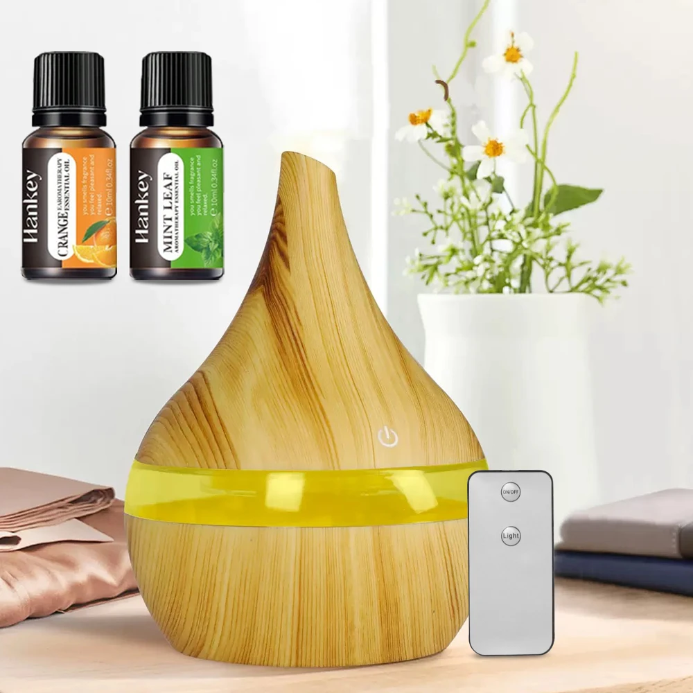 300ml Quiet USB Remote Control Humidifier 7 Color Night Light Aroma Diffuser Ideal for Desk, Nursery, and Car Travel