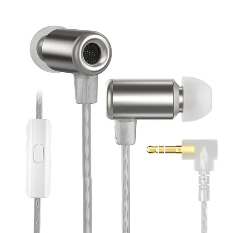 A32I  Metal Wired Earphones HiFi Earbuds in Ear Headphones Noise Cancelling Sport Headset (With Microphone Version)