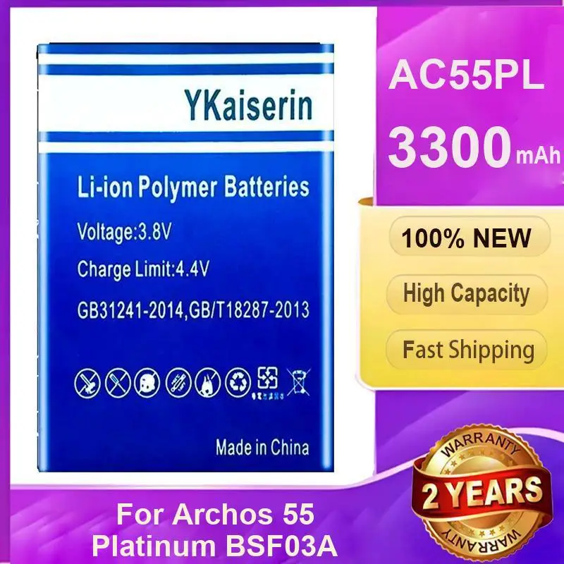 

AC55PL Аккумулятор для мобильного телефона 3300 мАч для Archos 55 Platinum BSF03A Robust