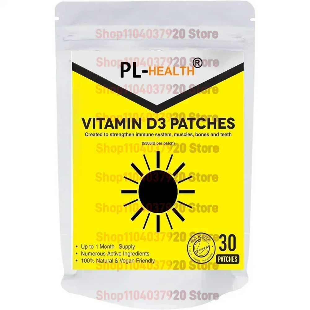 Vitamin D3 Transdermal Patches 5500IU  High Strength - 30 Patches One Month Supply