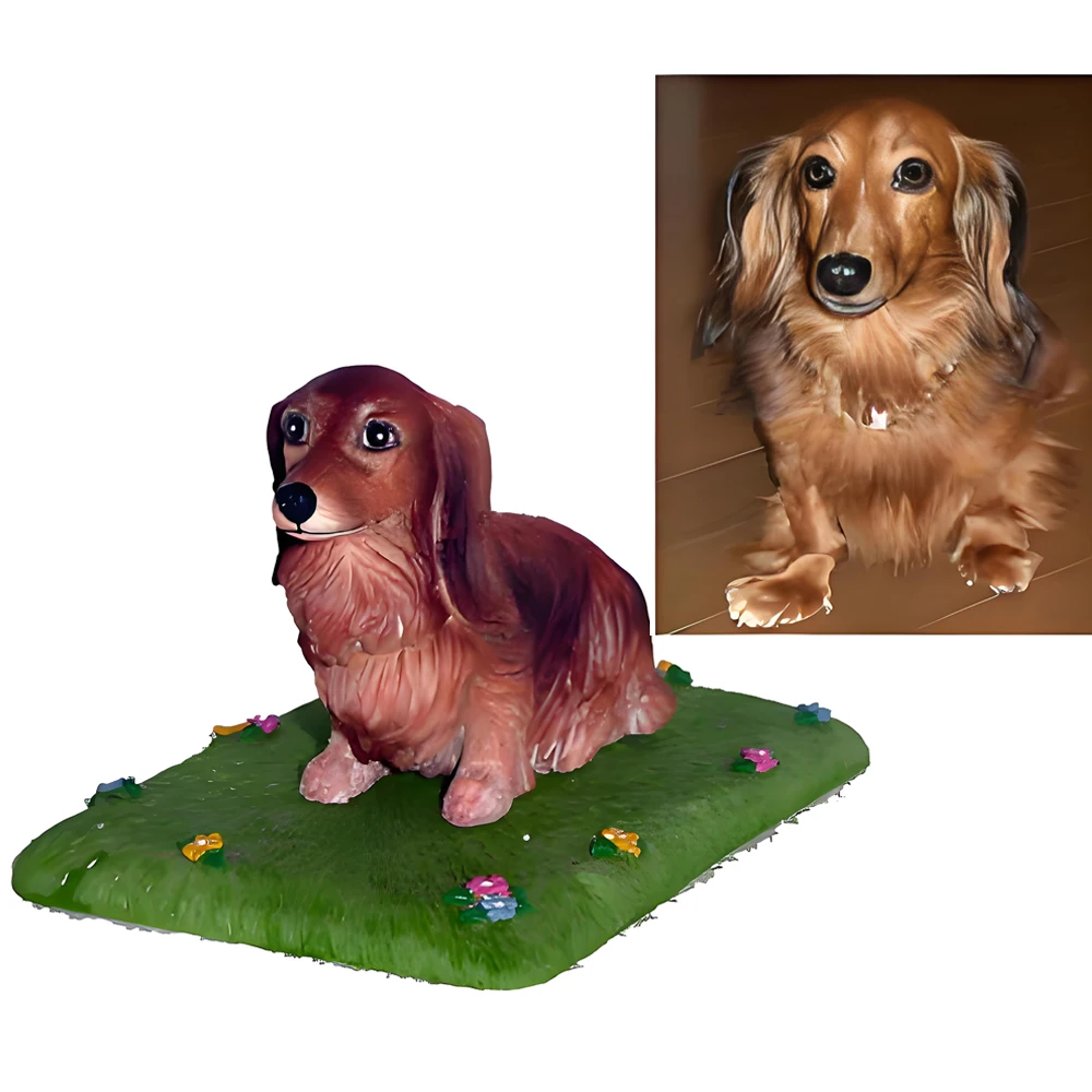 

Custom Pet Portrait Bobblehead, Dachshund Dog Figurine with Grass Base, Handcrafted Decorative Statue, Handmade Personalized Gif