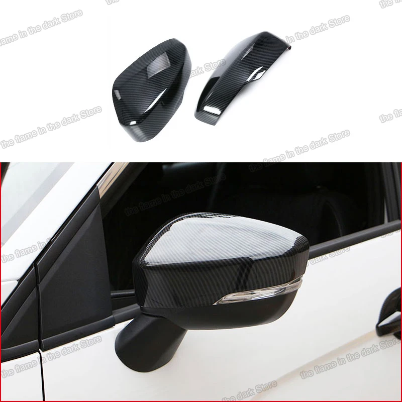 carbon fiber for Mitsubishi Eclipse Cross Car Rearview Cover Protector Interior Accessories 2018 2019 2020 2021 2022 2023 trims