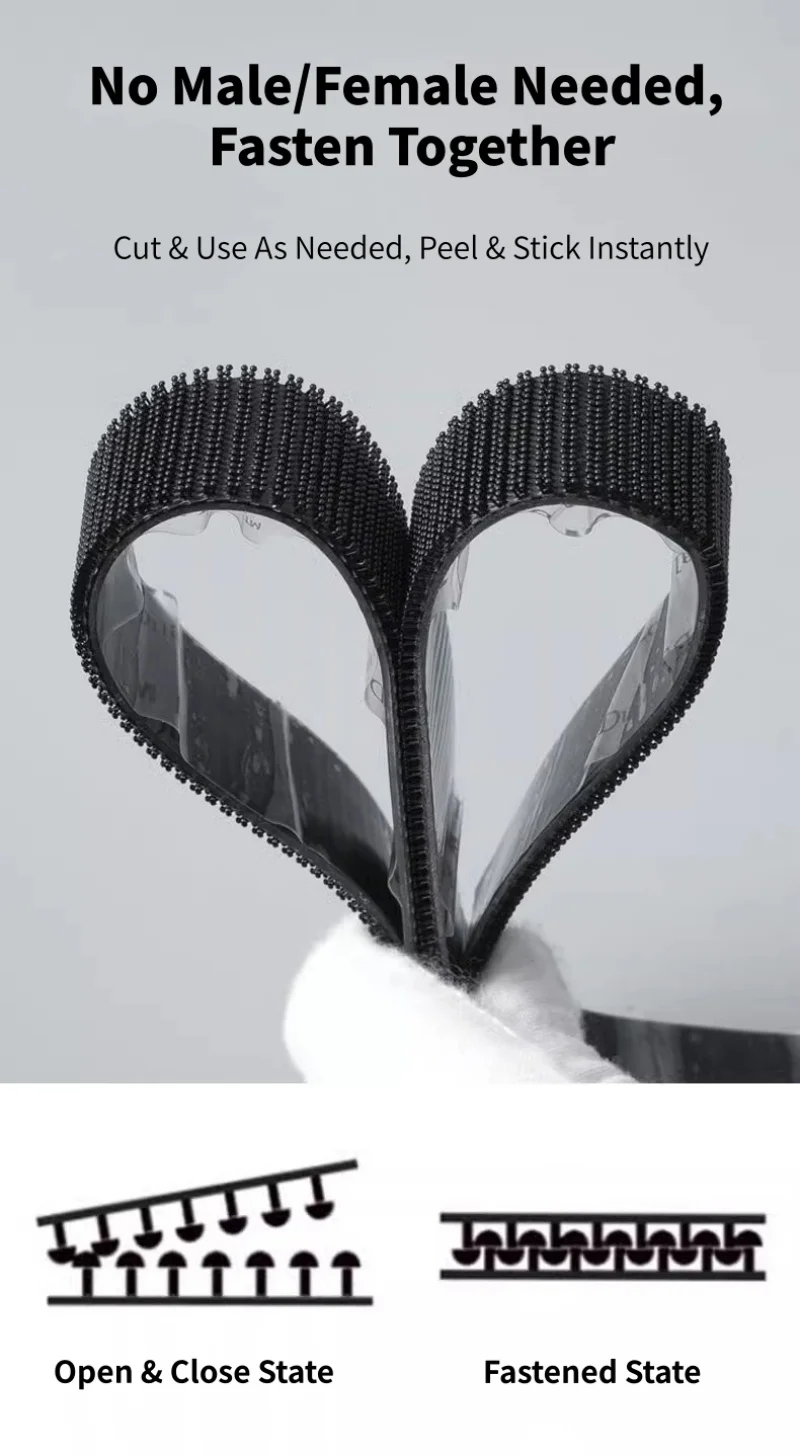 3M Dual Lock Tape Doppelseitiges Klebeband Pilz Wiederverschließbarer Verschluss Schwarz Transparentes Klebeband Stark Langlebig – Detail 14
