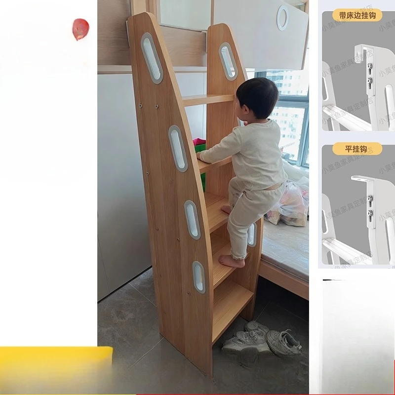 梯子、幅広ペダル、カスタム吊り下げ式梯子、厚みのある寮用梯子、無垢材、単品販売、木製梯子