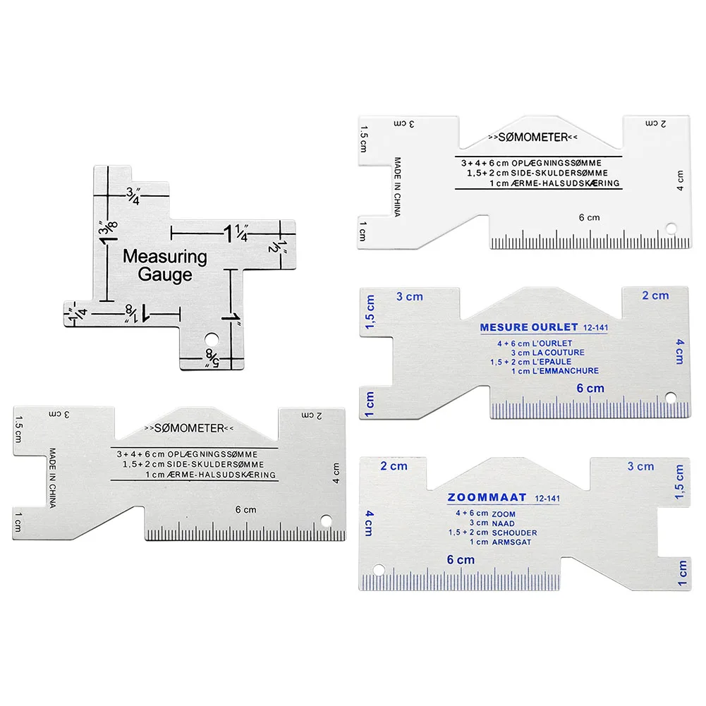Measuring Tool Measuring Gauge Metal Quilting Tailor Ruler Template Sewing High Quality Easy Storage For Measuring