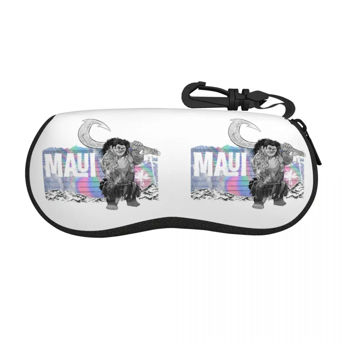 Moana Maui Gradient Wave Graphic Glasses Case New Zipper Glasses Storage Box Anti-Pressure Eye Contacts Case