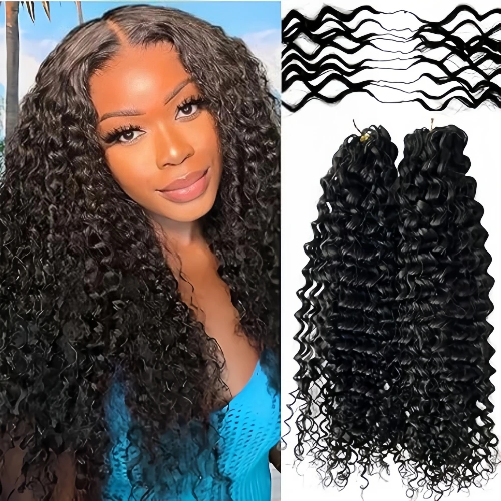 

Наборы натуральных волос для плетения крючком Deep Wave с заколками, кудрявые волосы для плетения крючком, бразильские натуральные волосы, натуральный цвет, волосы для плетения крючком