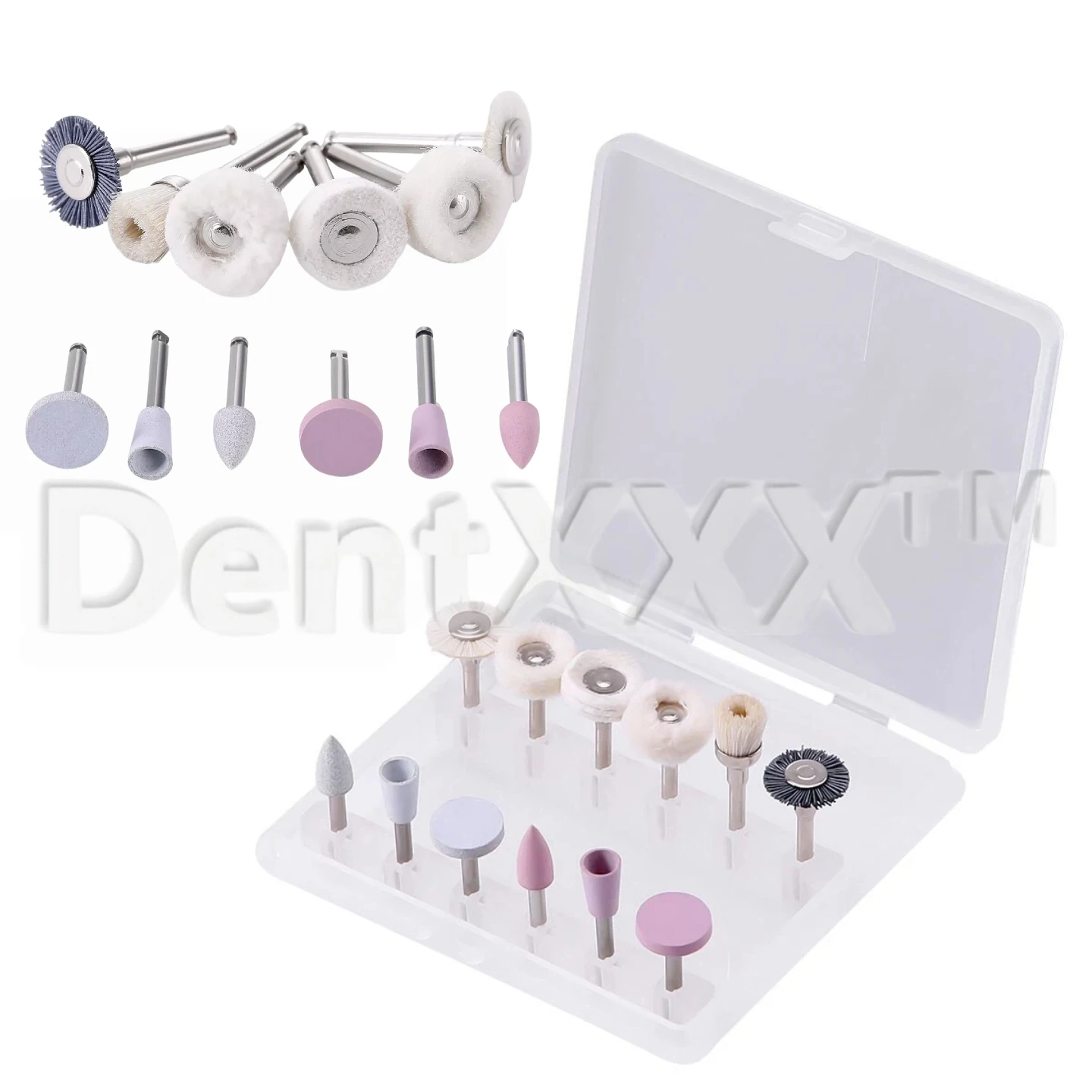 

Набор для полировки из 12 предметов, силиконовые полировальные насадки диаметром 2,35 мм, полировальные и шлифовальные головки для низкоскоростной обработки