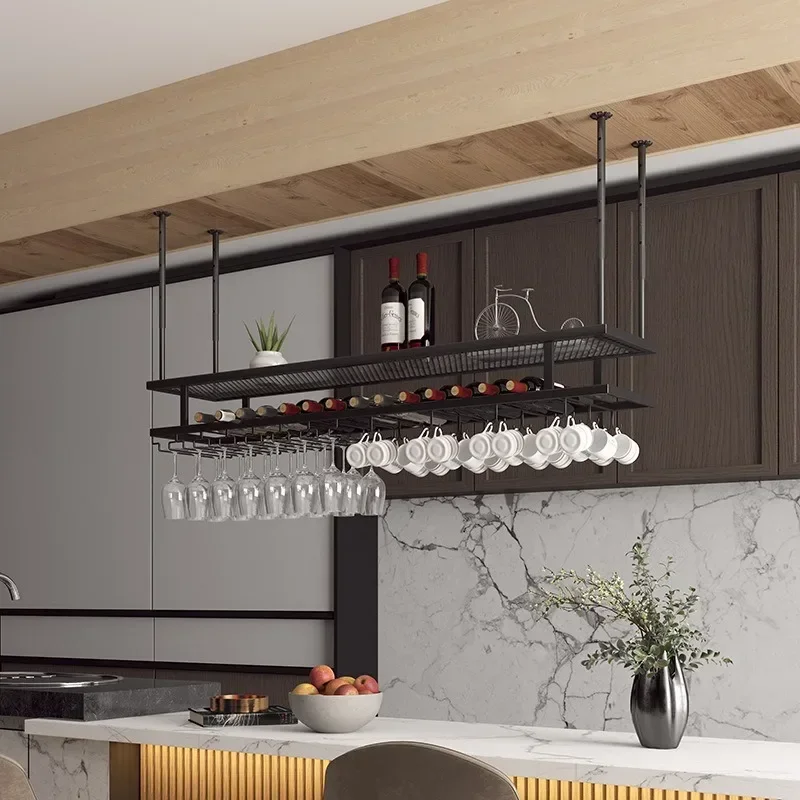 Creative red wine glass rack upside down household goblet  hanging bar counter red wine  rack display