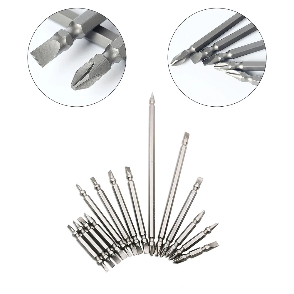 10pcs Double Head Magnetic Screwdriver Bit Set PH2 Slotted Screwdriver Bits Alloy Steel Screw Driver Hand Tools 50-200mm