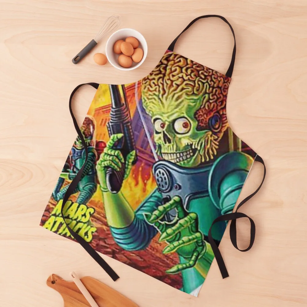 

Mars Attacks, green alien Apron long sleeve apron customizable apron