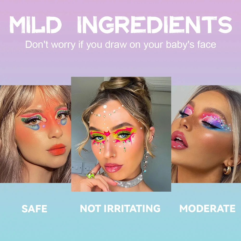 水溶性メイクアップパレット、水活性化アイライナーパレット、20色のフェイスペインティングアイライナーメイクアップ、アート、ハロウィーン、カーニバル