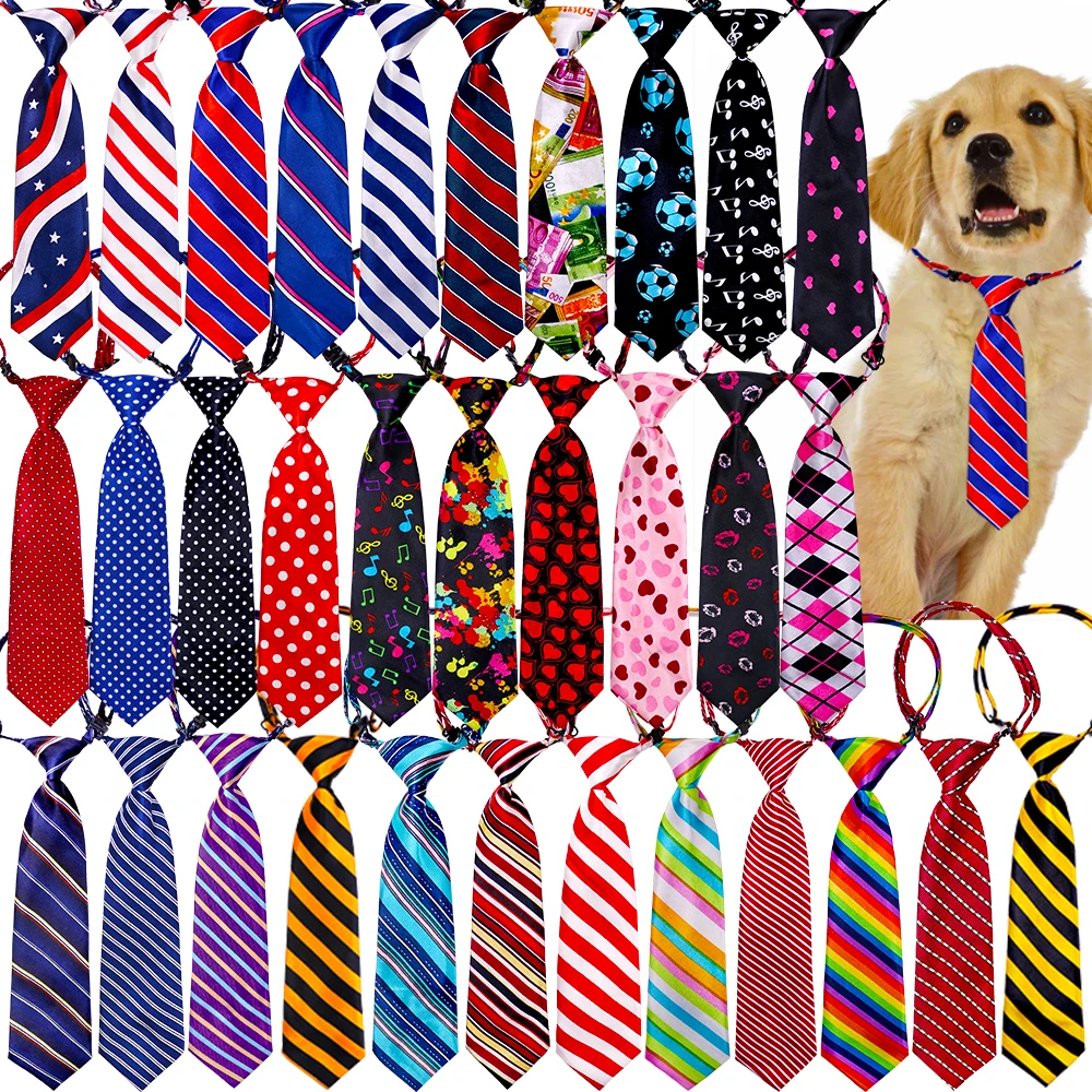 50PCS Pet Bowties Adjustable Large Dog Bow Tie Bowtie For Dogs Pet Dog Neckties Wholesale Pet Grooming Accessories Pet Supplies