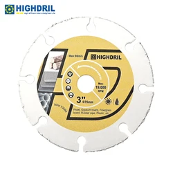 HIGHDRIL-hojas de sierra de carburo para carpintería, disco de corte de madera para Material de madera, tubería de goma, plástico, fibra de vidrio, diámetro de 3 pulgadas/75mm, 1 unidad