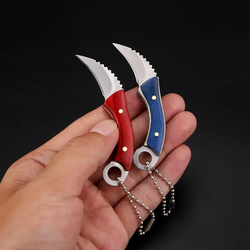 Mini Wooden Handle Small Claw Knife Keychain Pendant Unboxing Tool Small Gift Eagle Claw Knife