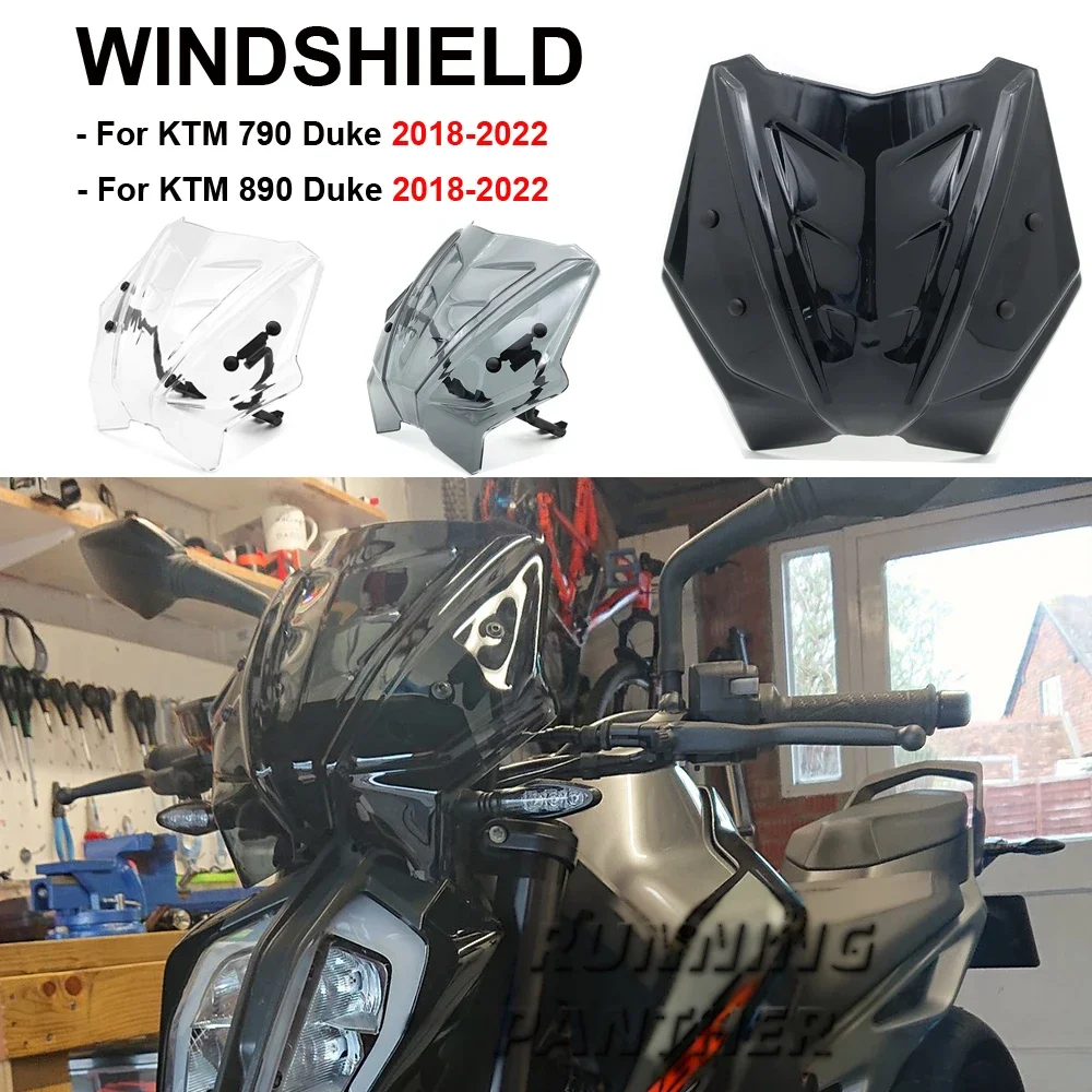 Motorcycle Fairing Windshield Specific Smoked Cover For KTM Duke 790 2018 2019 2020