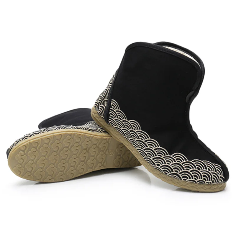 Botas bordadas renacentistas para hombre, botas cálidas de pirata de cuero PU Medieval, zapatos de caballero elegantes de vaquero occidental