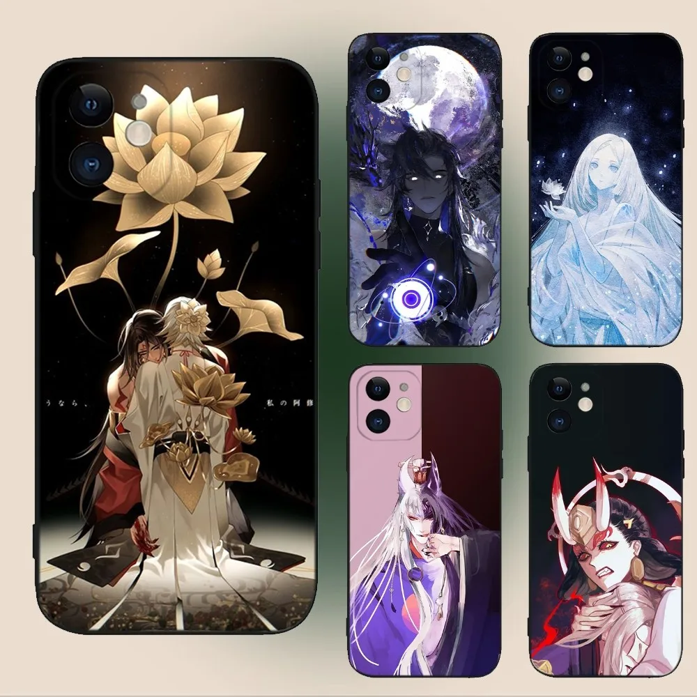 O-Onmyoji Game Phone Case For iPhone 15,14,13,12,11,Plus,Pro Max,XS,X,XR,SE,Mini,8,7 Soft Silicone Black Cover