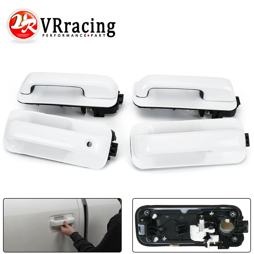 4PCS Pearl White Door Handle Set Front & Rear For Ford F150 Pick-up Truck FL3Z1522405AA JC3Z2522404AA JC3Z2626605AA