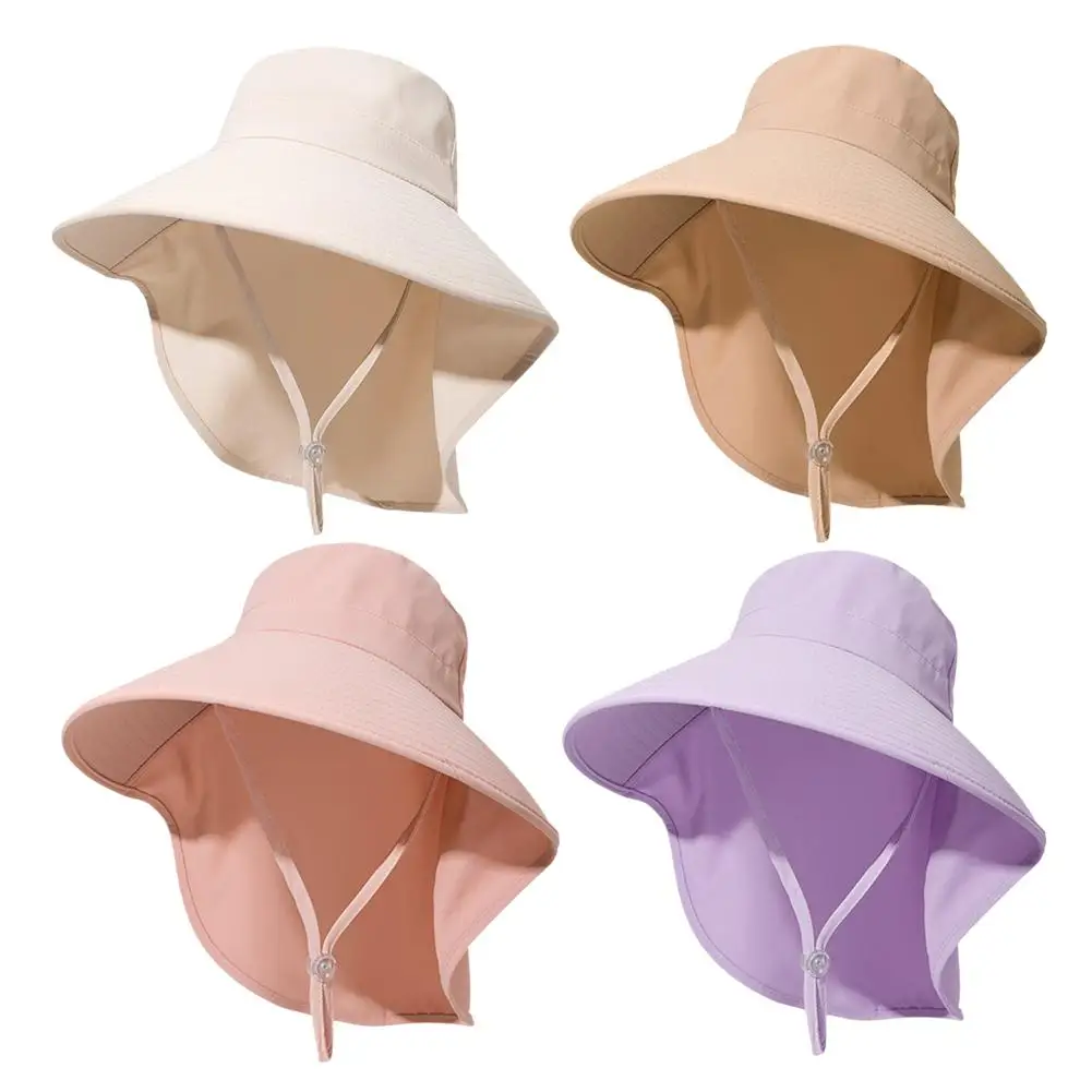 Chapeaux d'été anti-UV pour femmes, protection du cou en plein air, pare-soleil pour femme, pêche, randonnée, châle à large bord, crème solaire, casquette queue de cheval