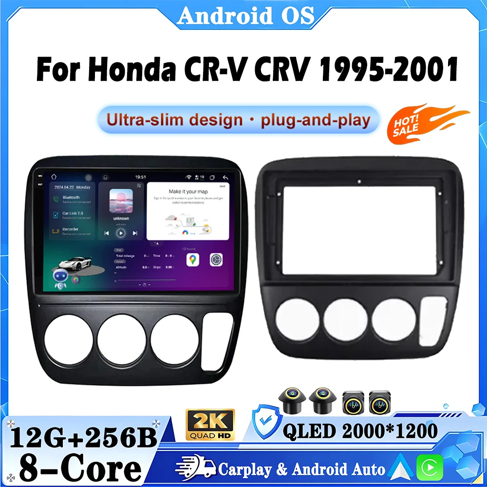 

9-дюймовый Android 16 для Honda CR-V CRV 1995-2001, автомобильный беспроводной Carplay, радио, стерео DSP, GPS, мультимедиа, авто 4G, WIFI