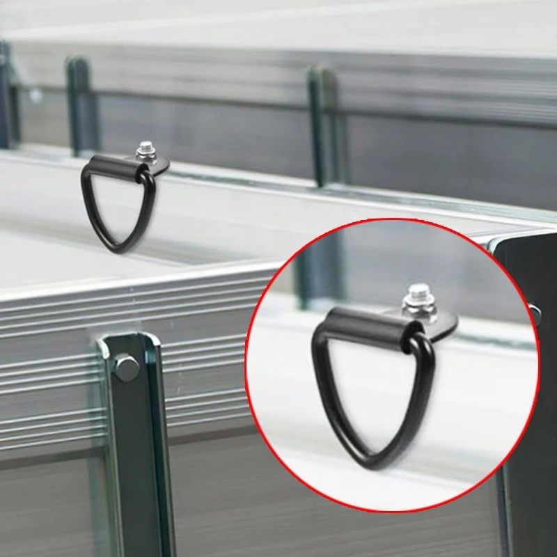 

4pcs Cargo Tie-Down Anchors V Rings Bolts Trailer Hook 2 inches Black Steel Ring Bolt for Trailers Trucks 1500 lbs Capacity