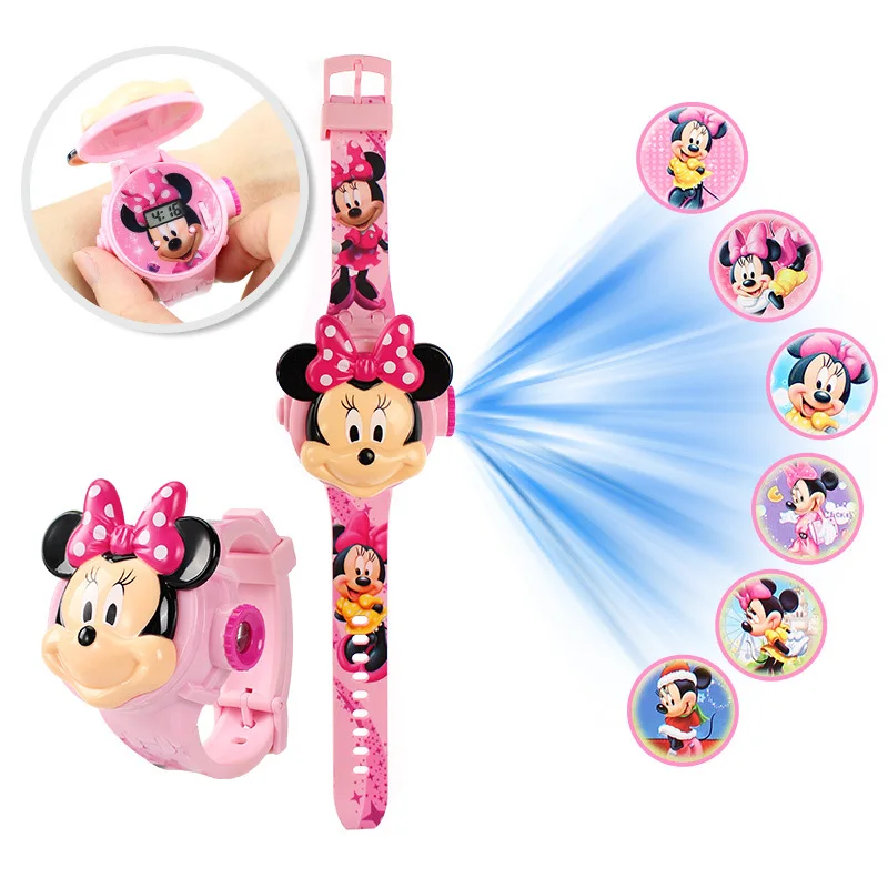 Disney Minnie Princess Elsa Kinderen Horloges Voor Meisjes Projectie Super Held Kids Digitale Klok Polshorloges Cadeau Dropshipping